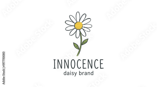 Simple Hand-Drawn Daisy Logo for Innocence Brand