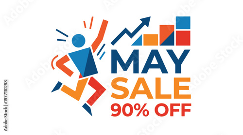 May Sale Banner with Graphical Elements