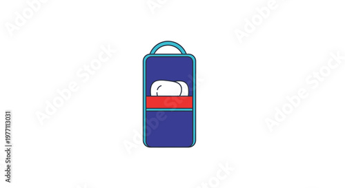 Cartoon toothbrush case with teeth illustration on white background