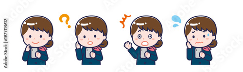 スマートフォンを使う「CA」の女性