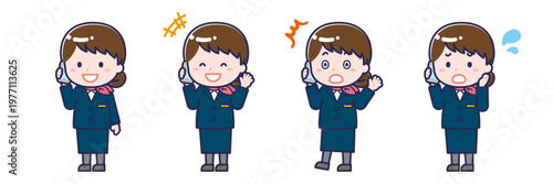 スマートフォンを使う「CA」の女性