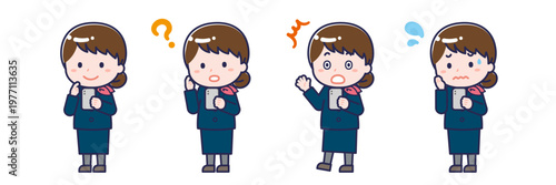 スマートフォンを使う「CA」の女性