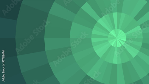 Abstract Radial Circular Geometric Vector Background with Green Shapes