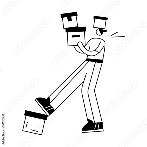 A sketchy illustration showing a workaholic