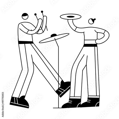 A sketchy illustration showing friends enjoying music festival