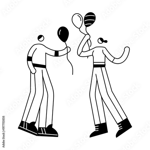 A sketchy illustration showing two friends enjoying time together