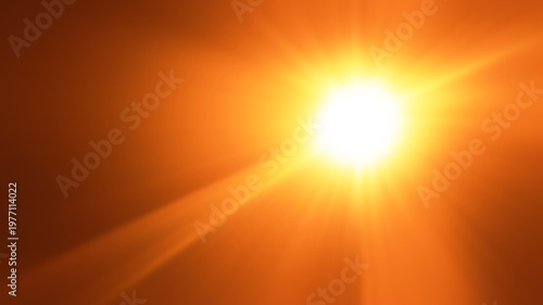 Sun rays beams sunrays with bokeh on yellow golden gold sky background. Summertime summer season picture with sunburst sunbeams. Bright sunny illustration Abstract colorful banner template. sunburst