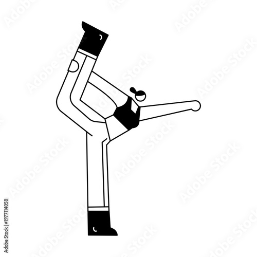 A sketchy style illustration showing a character doing fitness workout