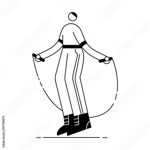 A doodle style illustration showing a jump rope
