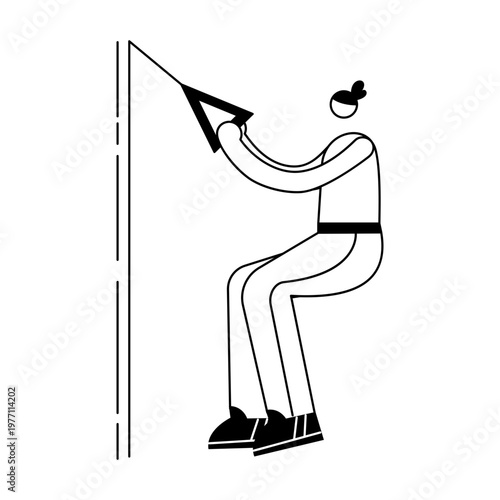 A sketchy style illustration depicting a character doing trx workout