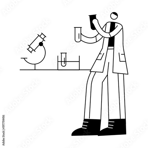 A hand drawn style illustration showing laboratory test