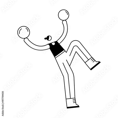 A sketchy style illustration showing a character balancing on one foot