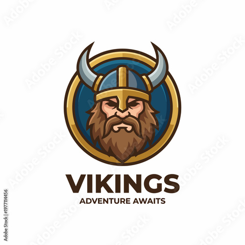 A fierce Viking warrior logo, encompassing history and adventure, perfect for brands in gaming, sports, and outdoor activities emphasizing courage and excitement in their identity.