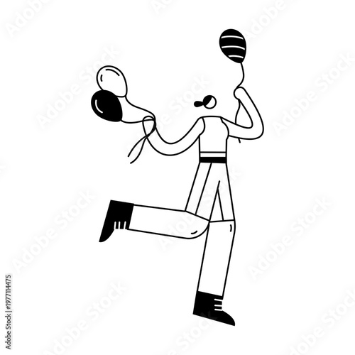 A sketchy style illustration depicting an enjoying character