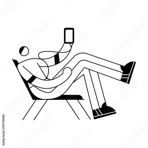 A sketchy style illustration showing a relaxing character