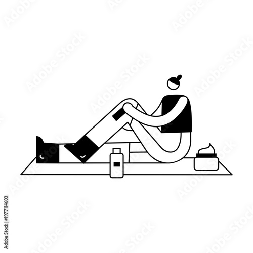 A doodle style illustration showing depilation