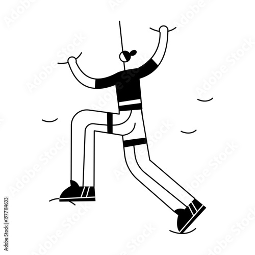 A sketchy style illustration showing a character climbing wall