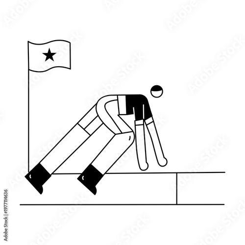 A doodle style illustration showing track sprint