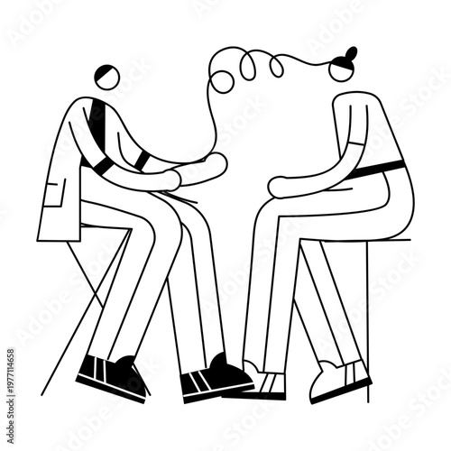 A doodle style illustration depicting psychological help