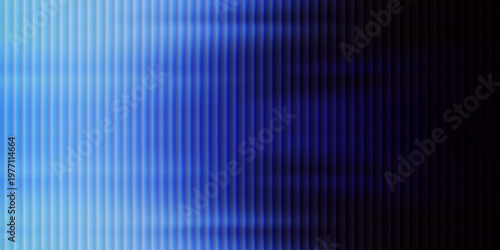Deep navy to ice blue gradient, fluted ripple glass texture, glossy vertical ribs, soft haze at edges, moody abstract background. Vector eps10
