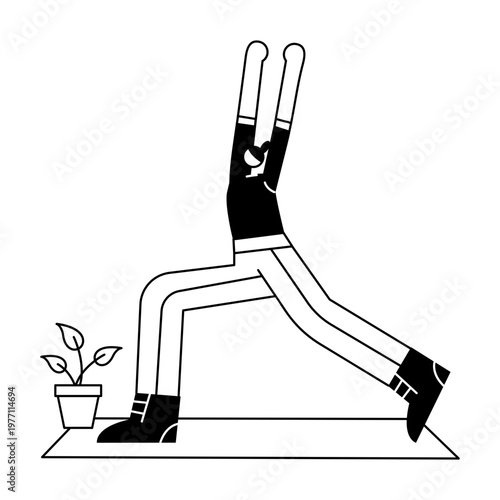 A hand drawn style illustration showing morning workout