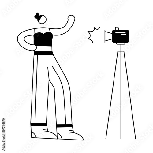 A hand drawn illustration showing a celebrity