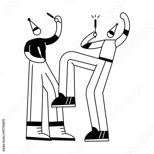 A sketchy illustration showing birthday gathering