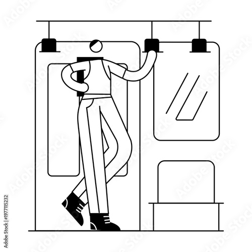 A doodle illustration depicting train travelling