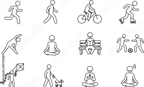 Collection of school and education themed icons in black and white colors for learning and knowledge concept.