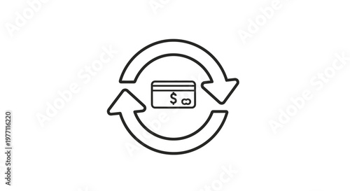 Credit card transaction icon illustrative of financial exchange and payments
