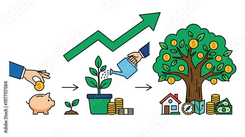 Investing money for growth and financial success with smart planning and strategy