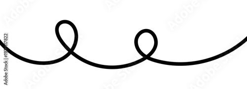 Line cable drawing for squiggle curve long and abstract tangle. Wavy curvy thread for black pattern vector and squiggly wire. Line doodle rope for squiggle divider element and curve.