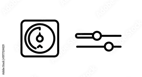 Contrast adjustment and image settings interface icons with contrast adjustment settings brightness controls minimalist interface software application parameter configuration