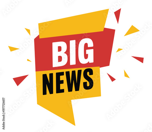 Bold graphic announcement with the words big news in a vibrant design