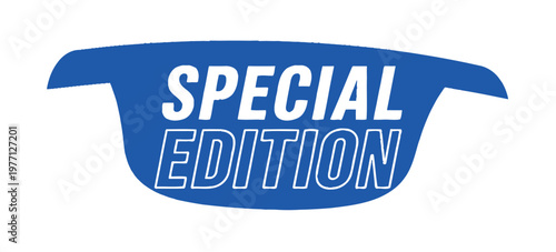 Blue banner displaying the words special edition in white lettering