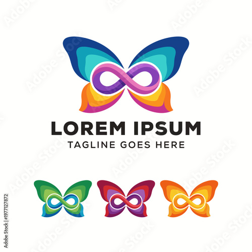 This logo features a colorful butterfly design incorporating an infinity symbol, representing growth, transformation, and endless possibilities in a visually striking way.