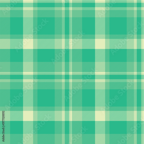 Tie textile background check, femininity plaid pattern fabric. Yuletide tartan seamless texture vector in teal and bright colors.