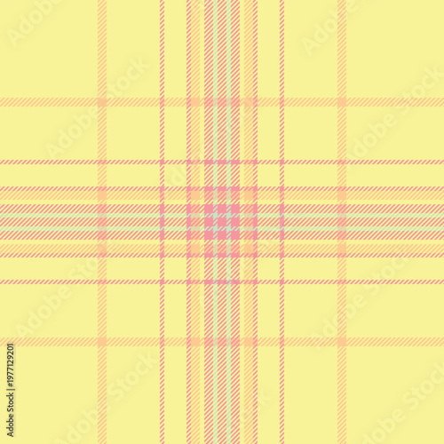 Party background plaid check, brand vector tartan fabric. Event textile seamless pattern texture in yellow and red colors.
