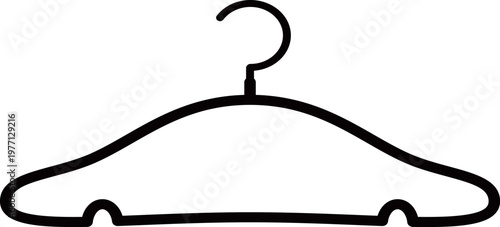 Coat hangers of simple shape black in colour