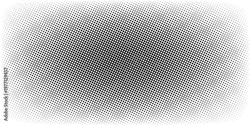 Grunge halftone gradient background. Faded grit noise texture. White and black sand wallpaper. Retro pixelated backdrop. Anime or manga style comic