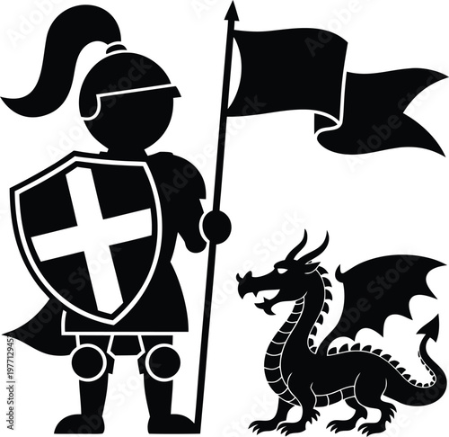 St George day silhouette vector