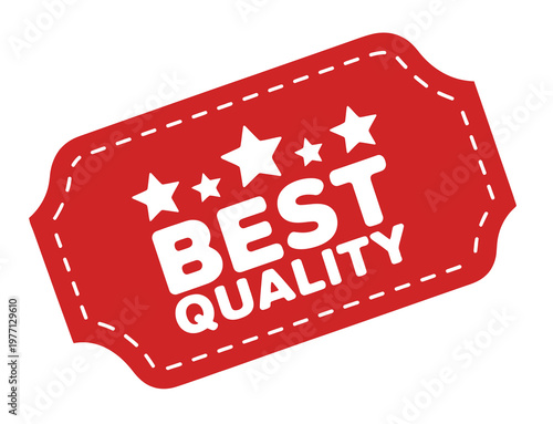 A vibrant red label declares best quality with shining white stars