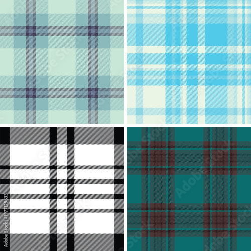 Plaid bundle for cozy home styling. Classic tartan structure supports layering and interior composition. Vector geometry stays accurate.