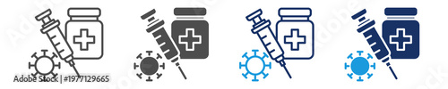 vaccination icon set with multi concept
