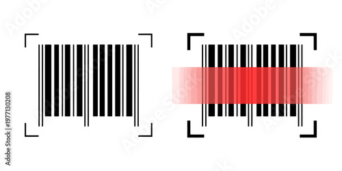 Barcode scanner codes with red censor