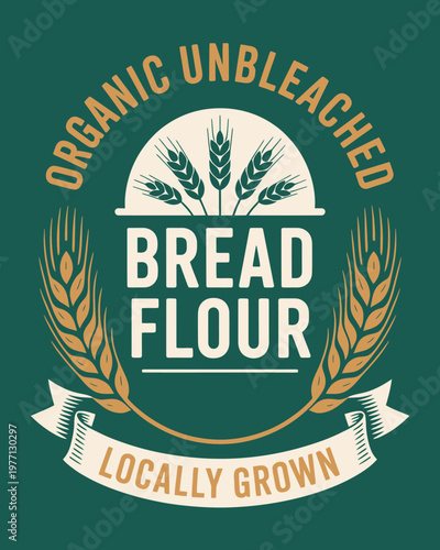 Organic Unbleached Bread Flour Logo Design