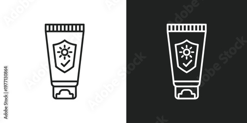 Sunscreen protection cream tube icon