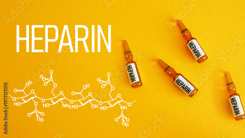 Obraz na płótnie Heparin anticoagulant concept, blood thinner medication for clot prevention, thr