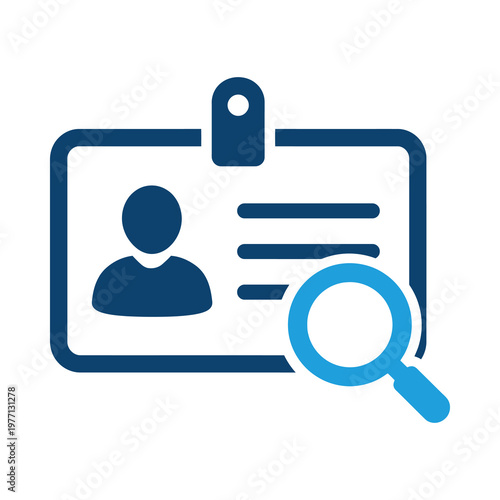Background check identity card search profile verification id badge employee human resource document examine inspect user lookup find