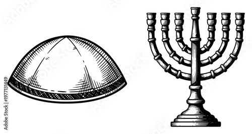 Pair of military style boots and a heart symbol in detailed hand drawn sketch style